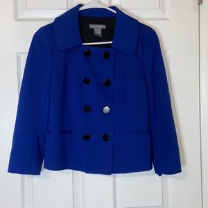 Ann Taylor Blue Double Breasted Blazer Jacket